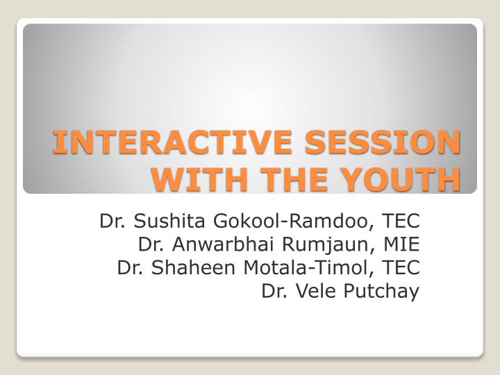 interactive session with the youth