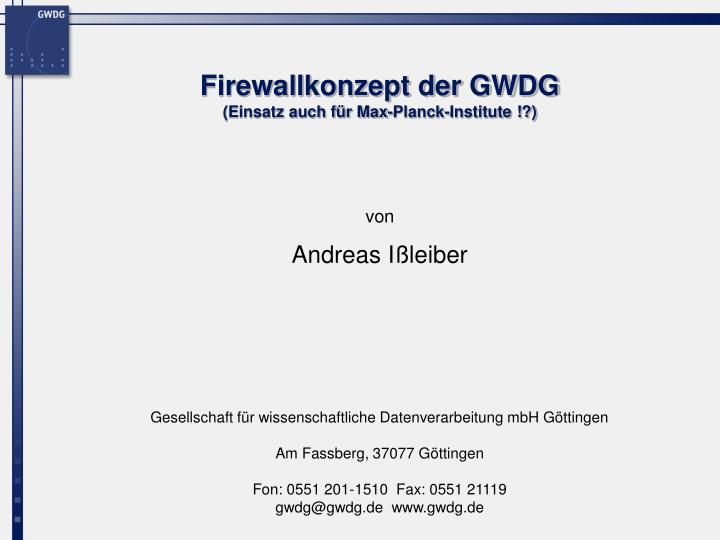 firewallkonzept der gwdg einsatz auch f r max planck institute