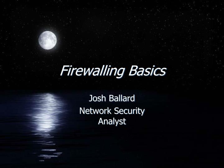 firewalling basics